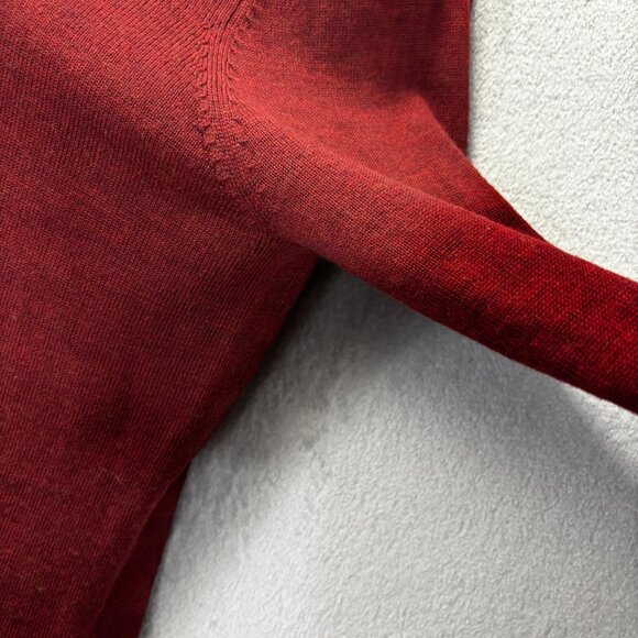 Valerie Stevens Merino Wool Mock Neck Sweater Womens Medium Red Lightweight - Picture 6 of 13